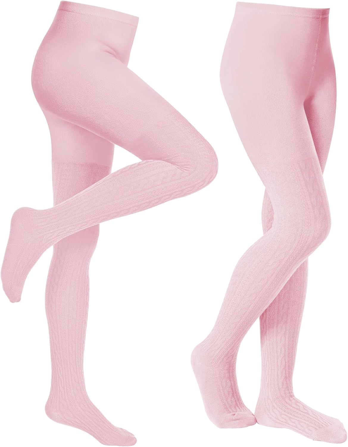 Baby Girls Tights Cable Knit Toddler Leggings Winter Solid Cotton Tights School Stockings 2 Pack 2T-12 Years