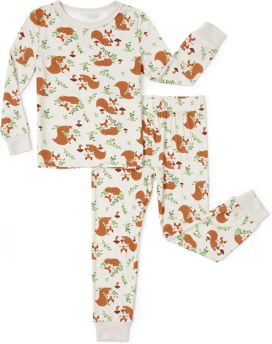 PATPAT Bamboo Viscose Pajama Set for Toddlers with Improved Tensile Strength, Snug Fit Pjs Sleeper for Baby Boys Girls Kids