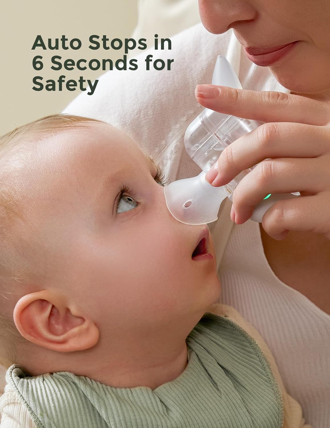 Momcozy BreezyClear Pro™ Nasal Aspirator for Baby, Hospital-Grade 75 kPa Nose Sucker with 9 Adjustable Suction Levels, Electric Nose Cleaner for Toddler, Light & Music Soothing