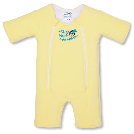 Magic Sleepsuit Baby Merlin's Cotton Baby Swaddle Transition Product - Soft and Cozy Design, Double Zipper for Easy Diaper Changes, Promotes Safe Sleep, 3-6 Months - Yellow - Small 12-18lbs