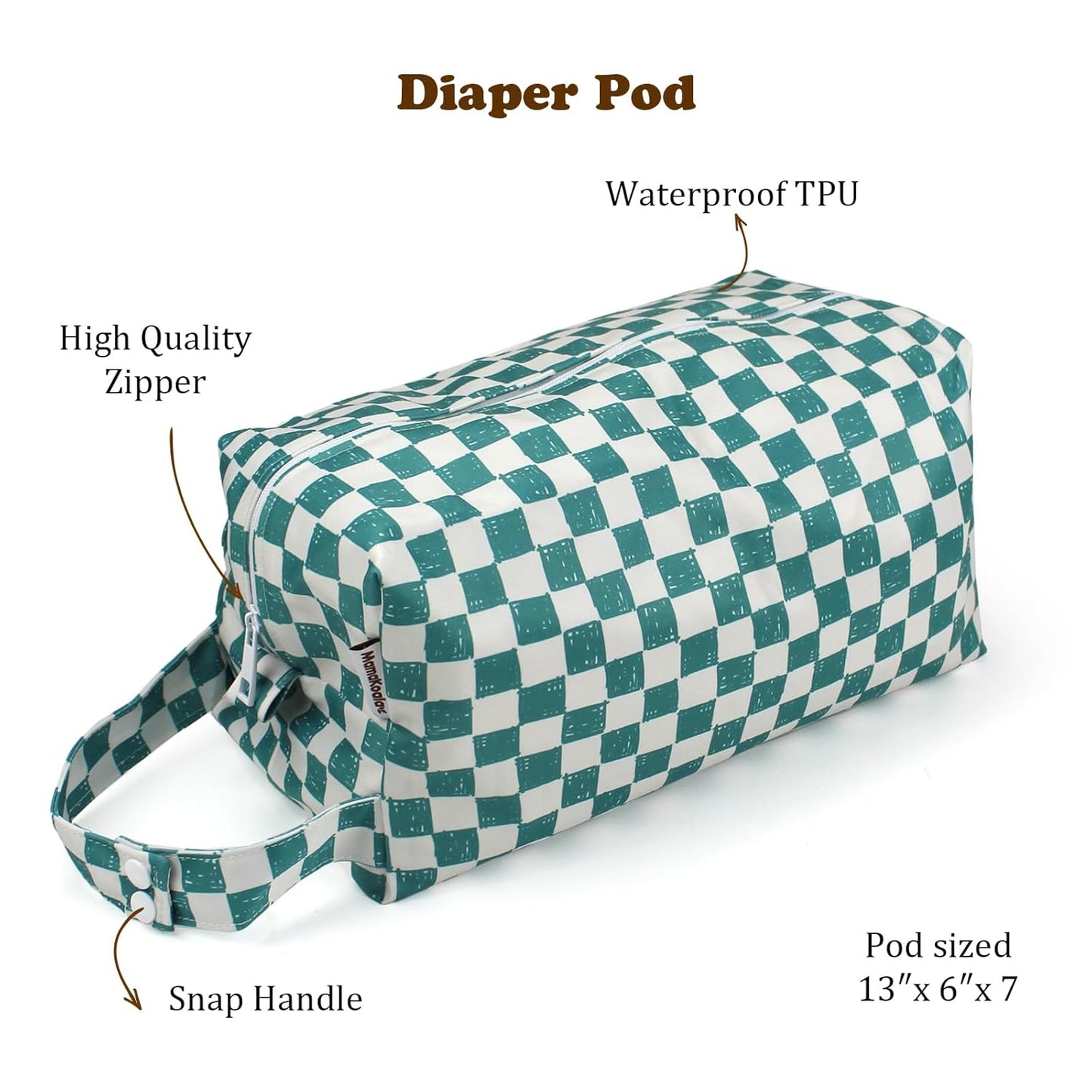 Mama Koala Waterproof Diaper Pods for Baby Items, Cloth Diapers, Swimsuits, Travel, Gym Clothes, Beach, Pump Parts, Toiletries, 2 Pack(DP-Squres)