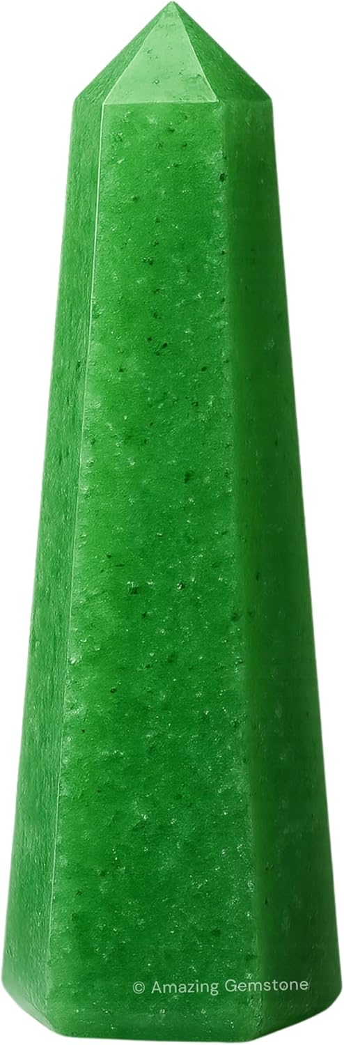 Amazing Gemstone Green Strawberry Quartz Crystal Towers ~ Natural Healing Crystal Point Obelisk for Reiki Healing and Crystal Grid (2 to 3 INCH)