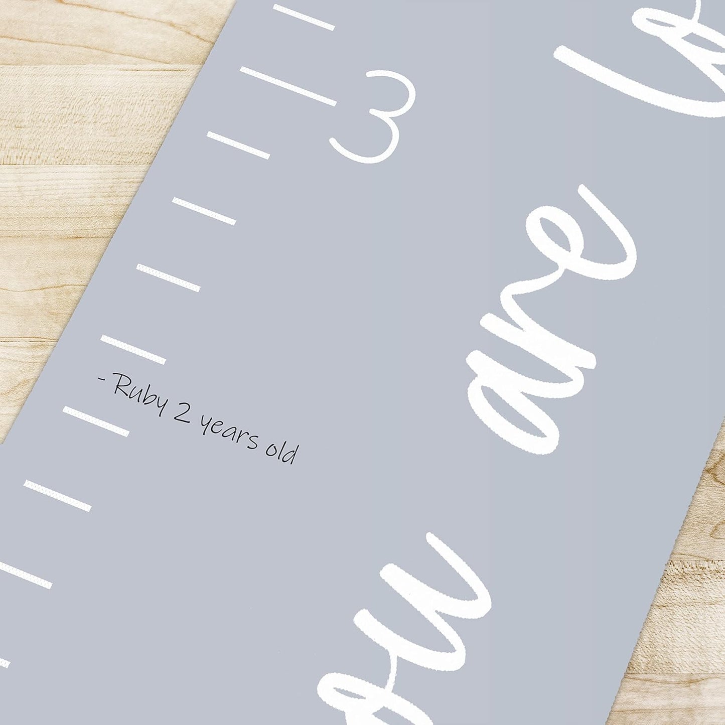 Morxy Canvas Growth Chart for Kids - Unisex Kids Room Wall Decor - Measuring Height Chart- Wall Tape with Height Chart for Kids (Canvas, Loved Beyond Measure- Gray)