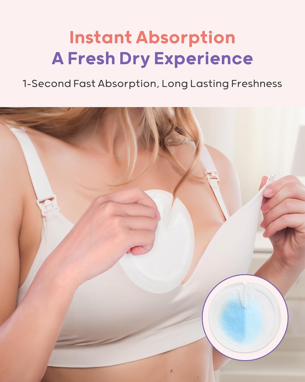 Nuliie Super Absorbent & Featherlight Disposable Nursing Pads 150 Count, Stay Dry, Soft & Breathable Breast Pads for Leaking Milk, Leakproof, Individually Packaged Breastfeeding Essentials for Moms