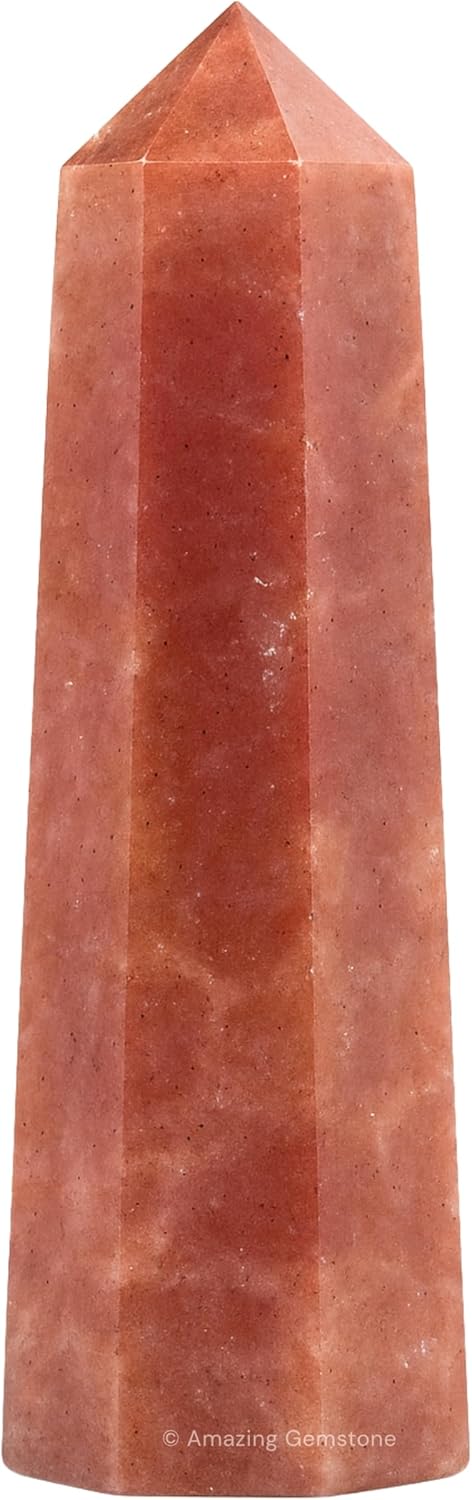 Amazing Gemstone Strawberry Quartz Crystal Towers - Natural Healing Crystal Point Obelisk for Reiki Healing and Crystal Grid (3 Inch)