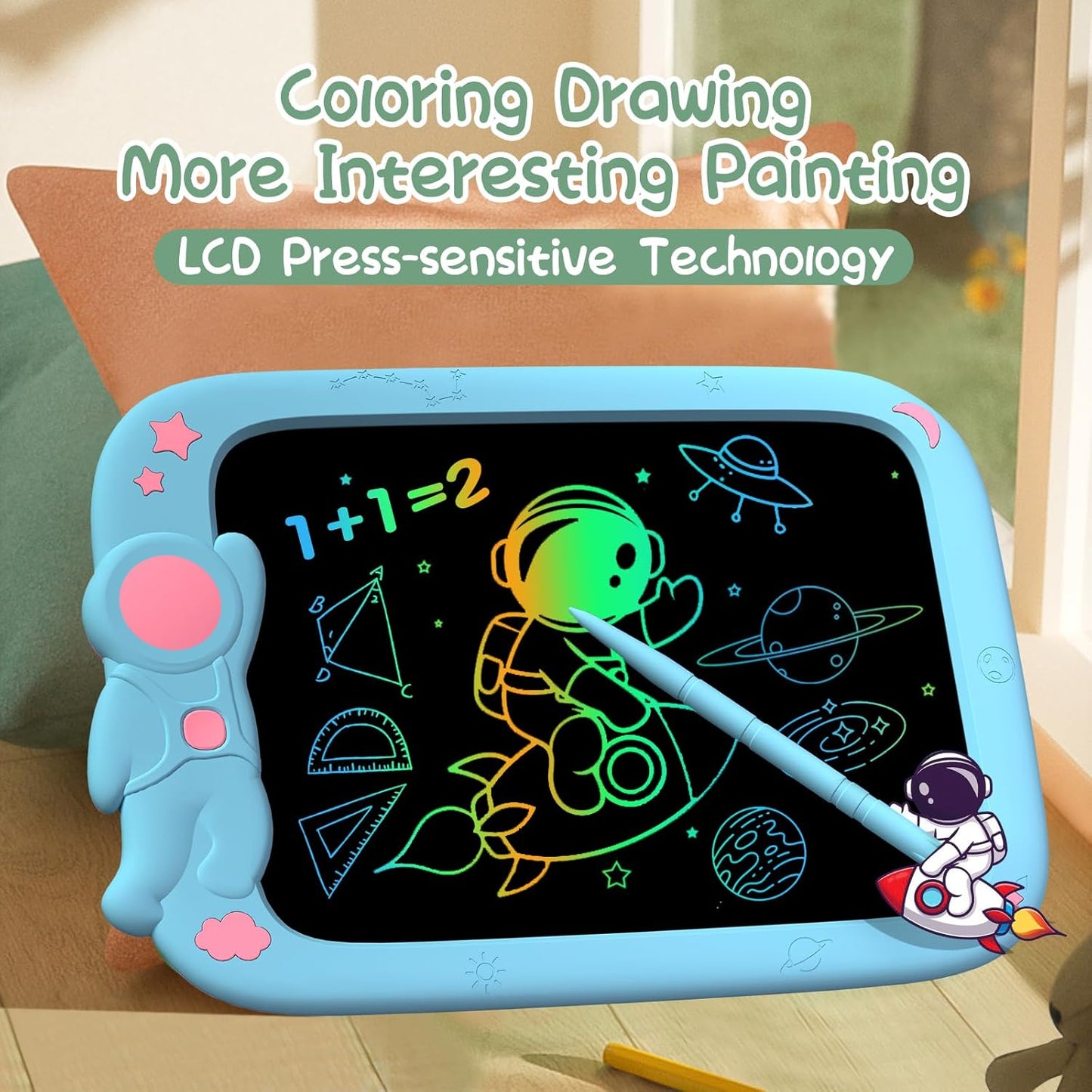 LCD Writing Tablet for Kids 9 Inch Erasable Drawing Tablet Reusable Colorful Drawing Pad for Kids Educational and Learning Toddler Toys for Boys Girls