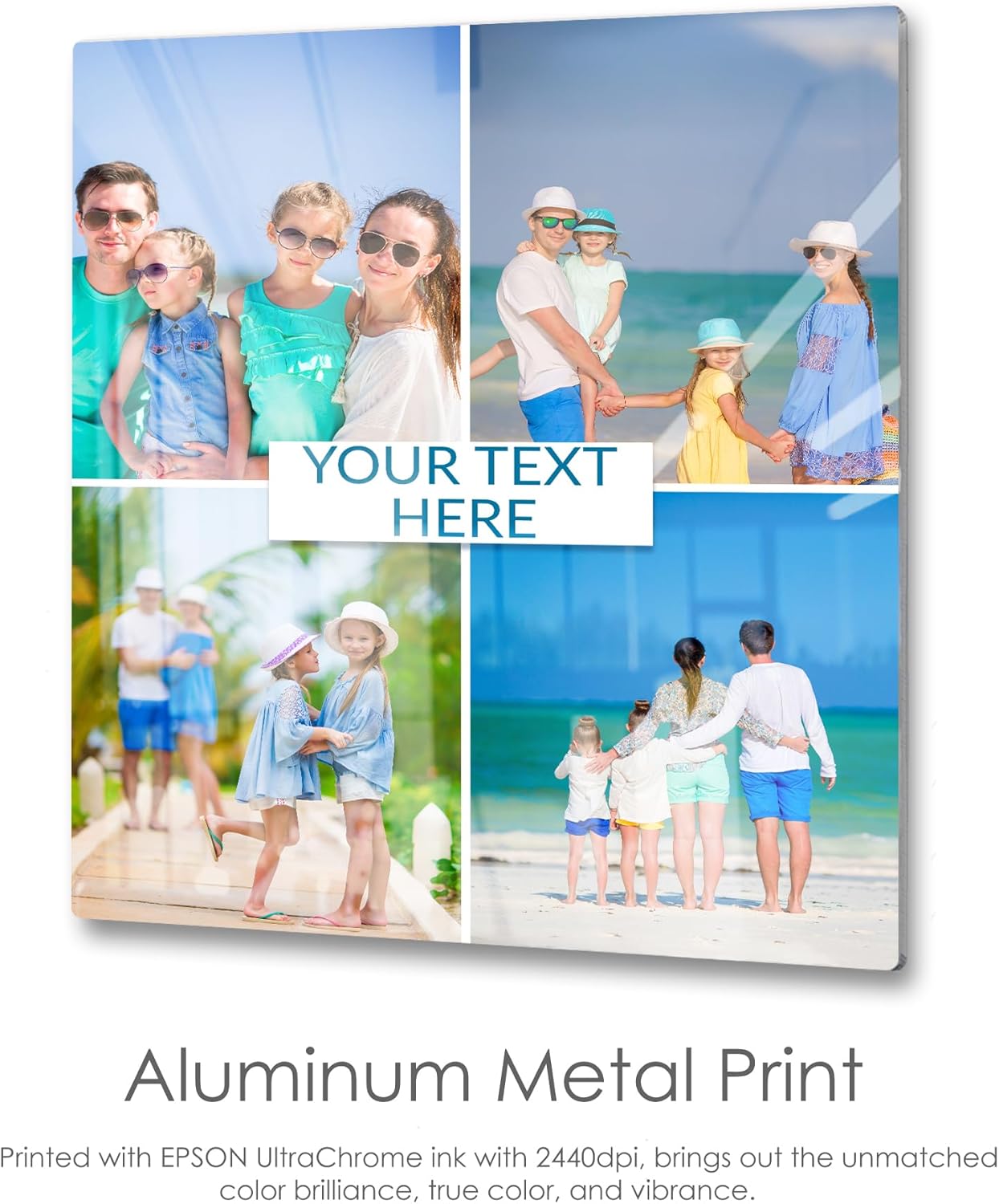 MUNDAZE Custom Collage Metal Poster, Personalized Photo Prints with Text, Glossy Aluminum, Customize with Your Own Pictures, Great Gift for Family, Friends, Ships From USA 18.75" X 15"