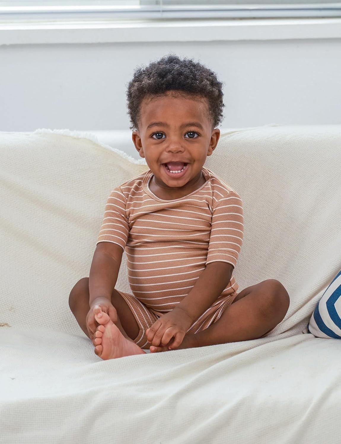 AVAUMA Stripe Pattern Baby Boys Girls Pajama Set Kids Toddler Snug fit Ribbed Sleepwear pjs for Daily Life Style