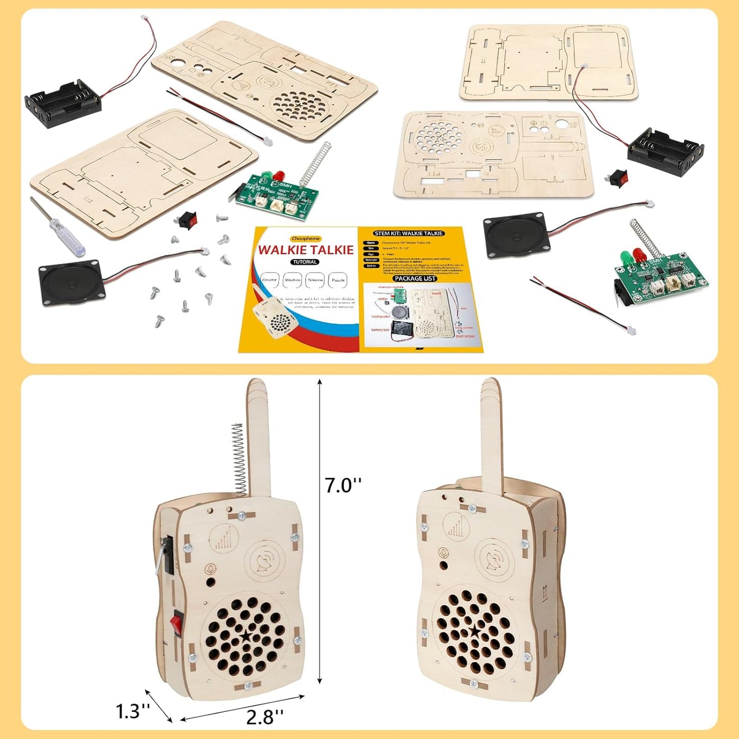 Stem Projects Walkie Talkies Toys for Boys Age 8-12 12-14 Science Kit Building Own DIY Electronics Kit for Kids Science Experiments Kid 9-12 Boy Toys Birthday Gift 8 9 10 11 13 Year Old Teen Girl