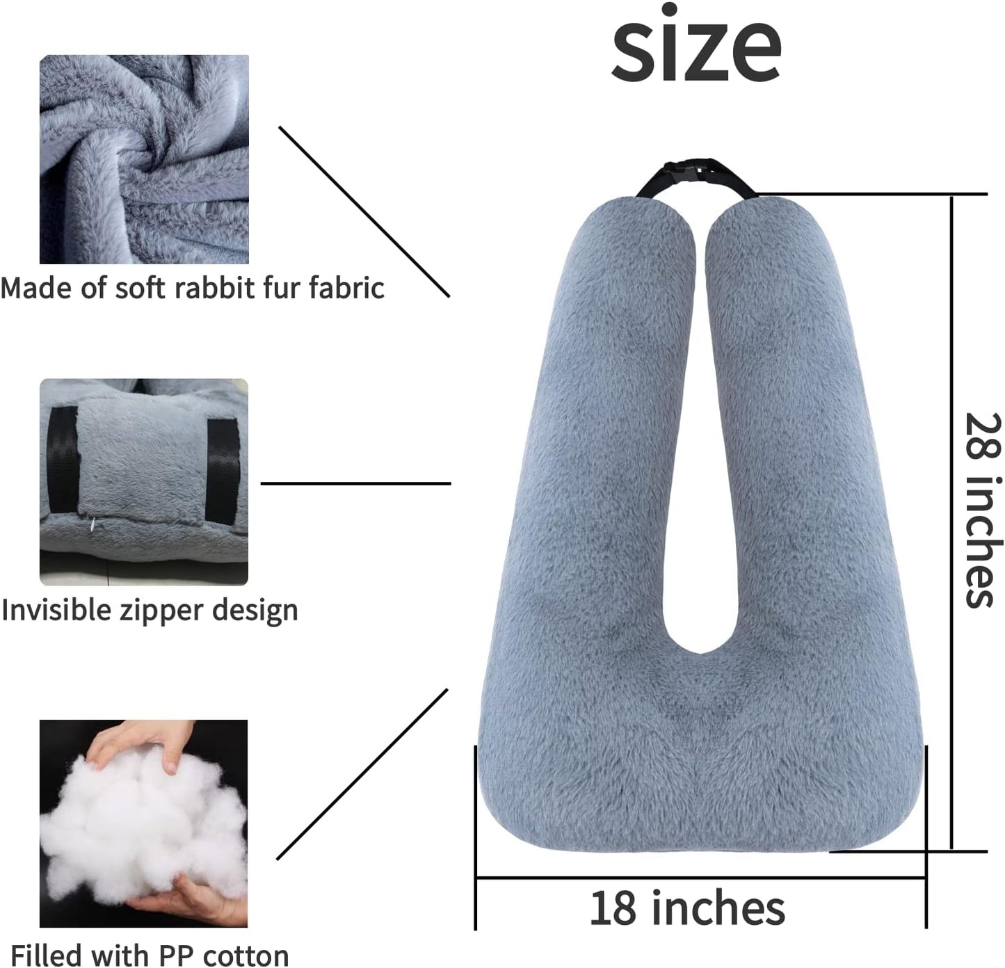 Travel Pillow Car Pillow Kid Car Sleeping The Sleeping Aid for Adults and Kids on Road Trips Kids Travel Pillow Gray