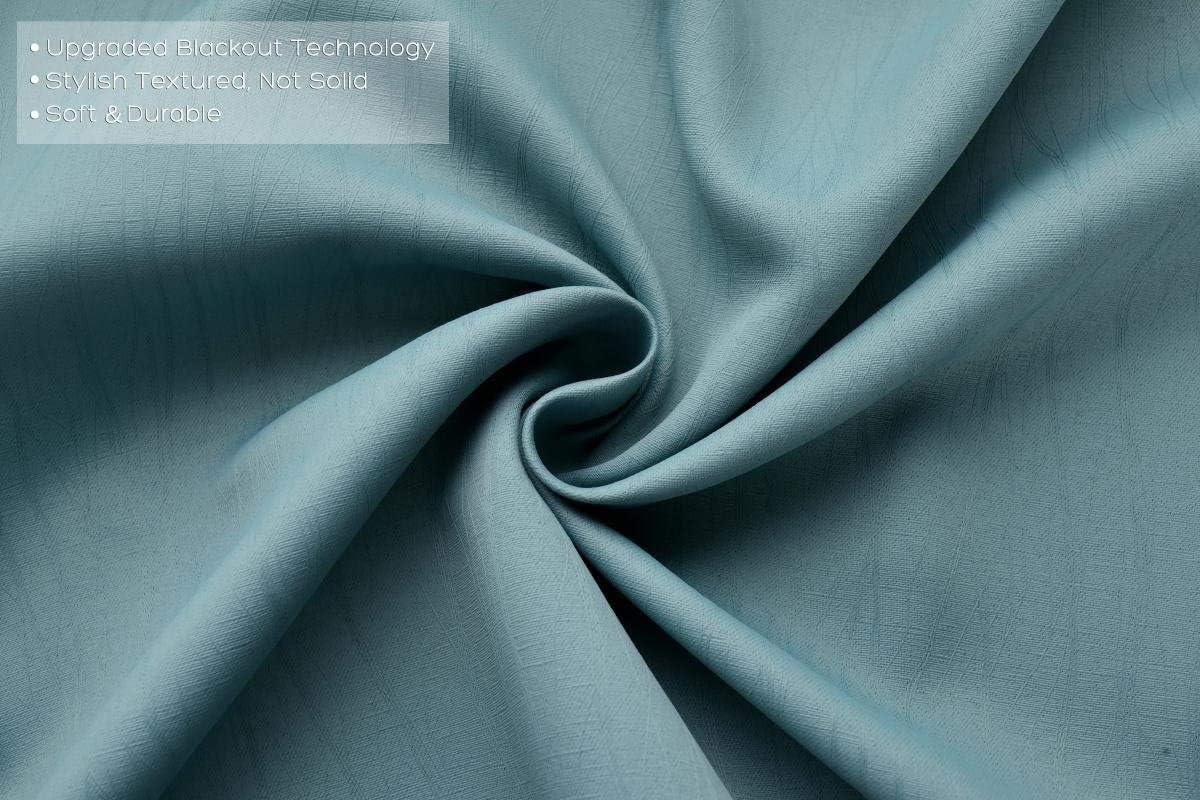 MIUCO Blackout Curtains Room Darkening Curtains Textured Grommet Curtains for Window Treatment 2 Panels 52x63 Inch Long Teal