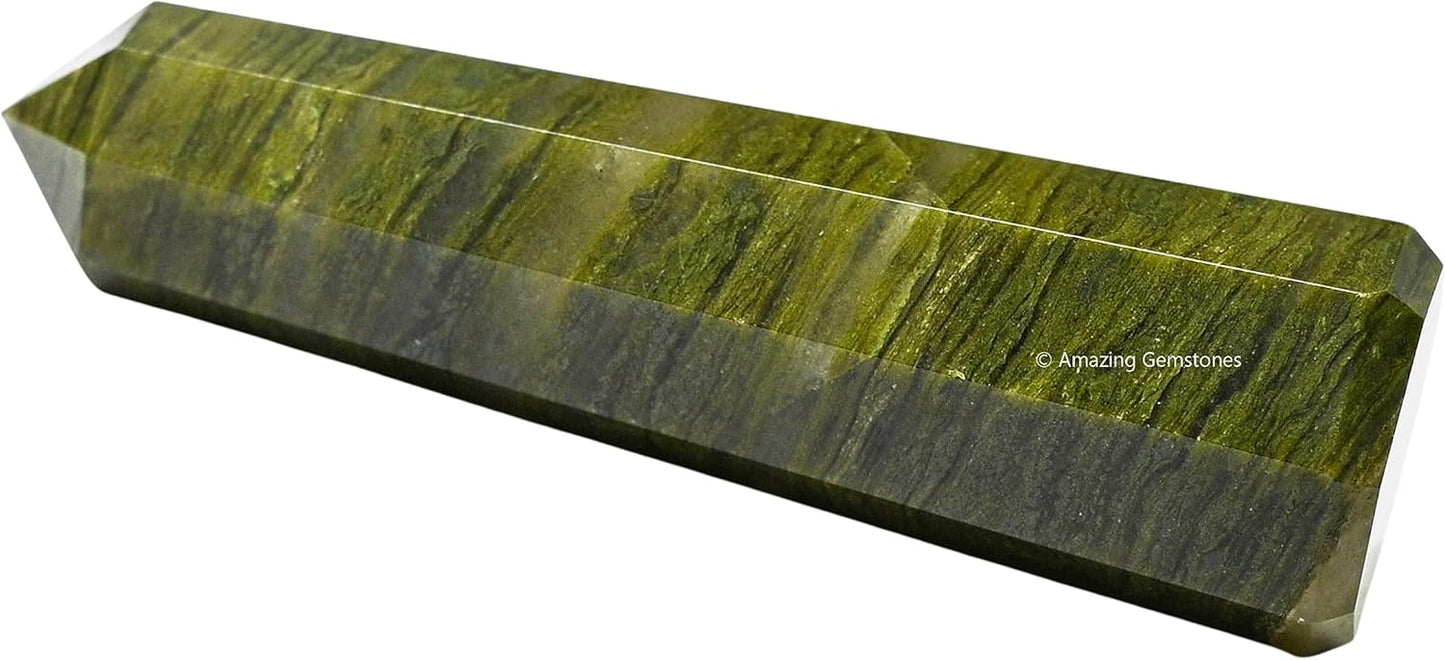 Amazing Gemstone Vesuvianite Crystal Towers - Natural Healing Crystal Point Obelisk for Reiki Healing and Crystal Grid (2" to 3" Inch)