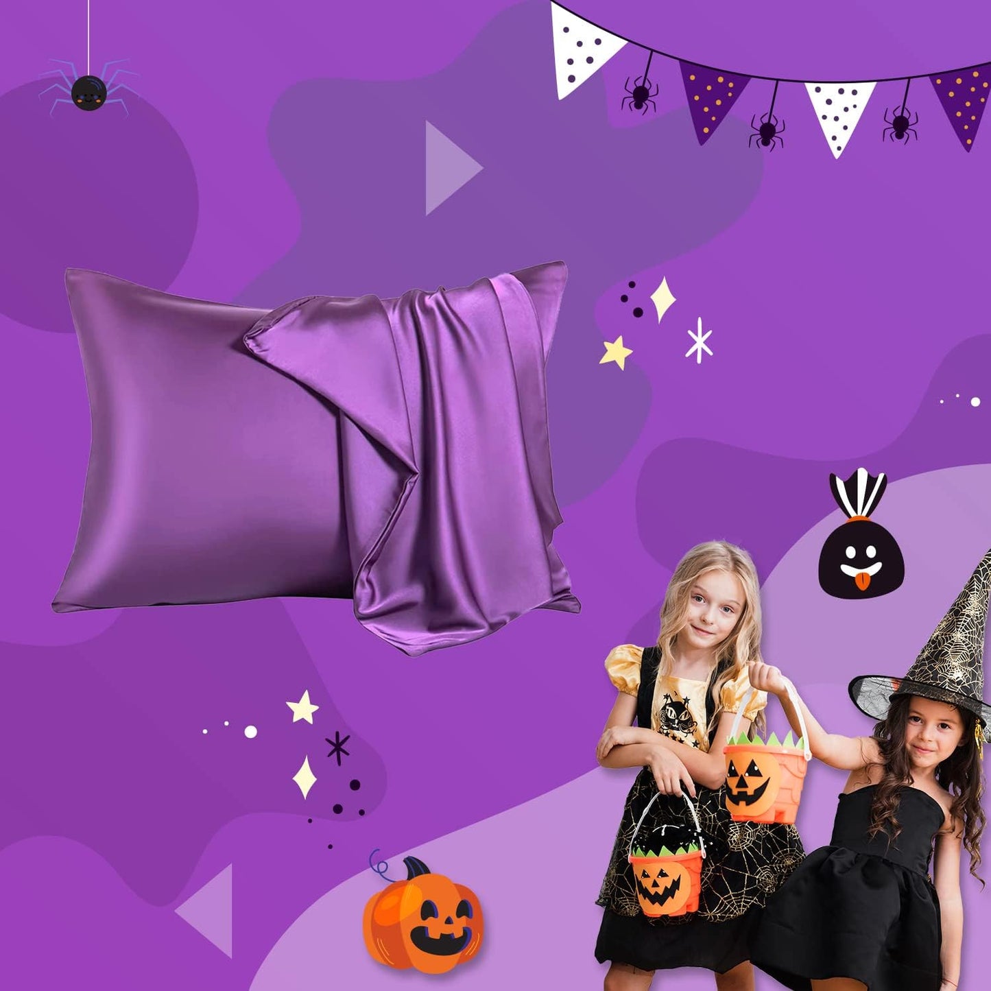 Mulberry Silk Pillowcase for Hair and Skin,King Size Cooling Silk Pillow Case with Hidden Zipper,Allergen Proof Dual Sides Soft Breathable Smooth Silk Pillow Cover for Women(King,Purple)