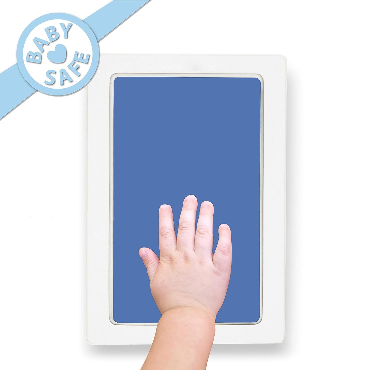 Extra Large Clean Touch Ink Pad for Baby Handprints and Footprints – Inkless Infant Hand & Foot Stamp – Safe for Babies, Doesn’t Touch Skin – Perfect Family Memory or Gift by Tiny Gifts, Blue