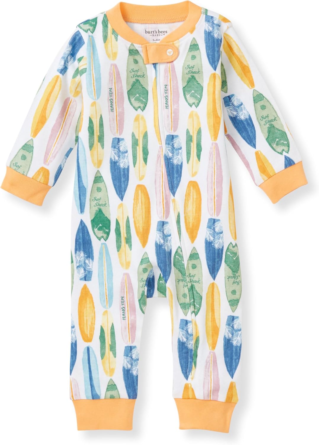 Burt's Bees Baby baby-boys Sleep and Play Pjs, 100% Organic Cotton One-piece Zip Front Footless Romper Jumpsuit Pajamas