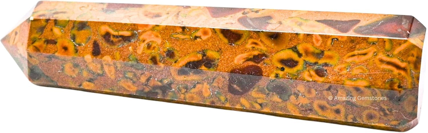 Amazing Gemstone Fruit Jasper Crystal Towers - Natural Healing Crystal Point Obelisk for Reiki Healing and Crystal Grid (3 Inch)