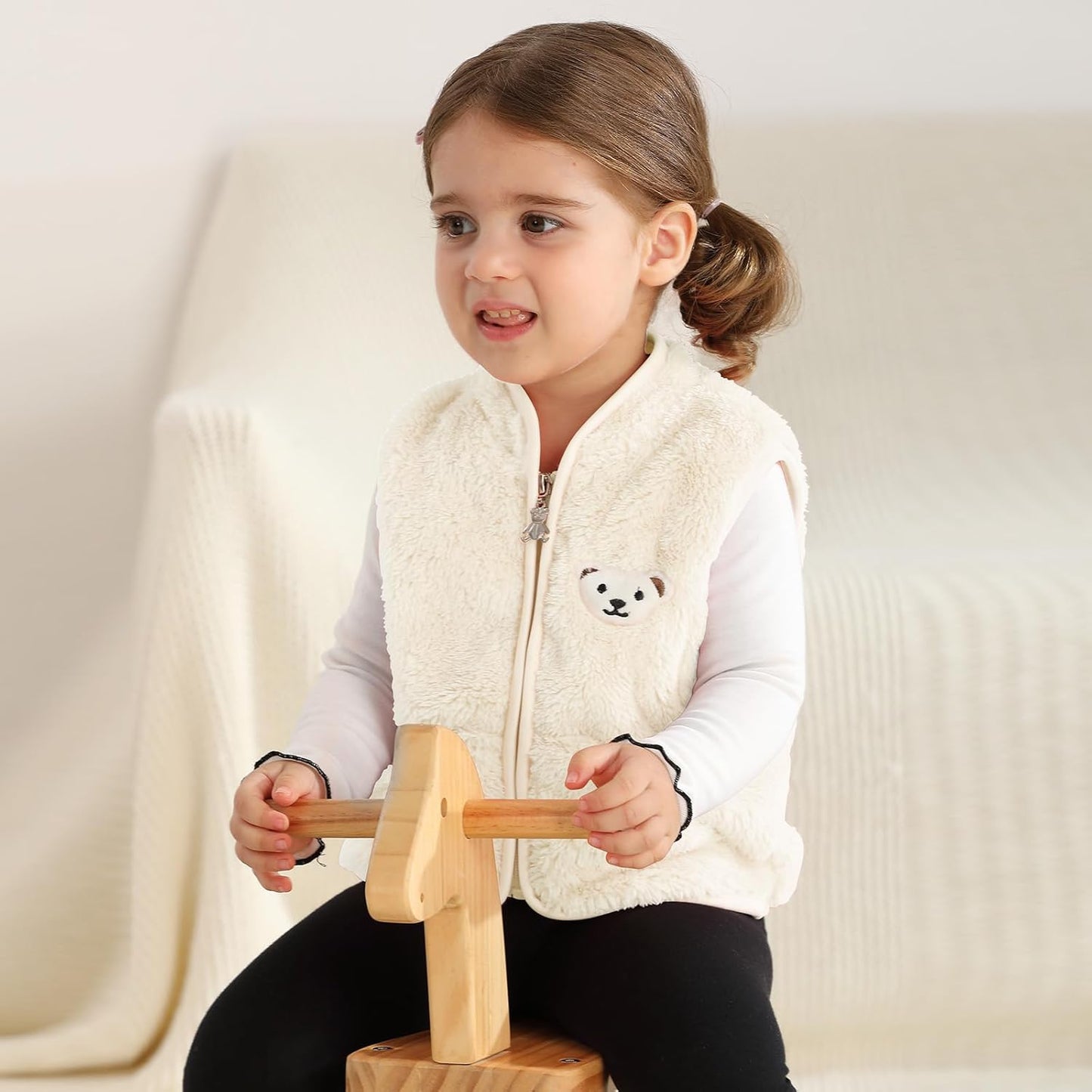 Baby Boys Girls Fleece Vest Zip Up Cute Bear Jackets Fuzzy Fall Winter Warm Clothes Newborn Outwear for Toddler Infant