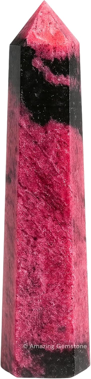Amazing Gemstone Rhodonite Crystal Towers - Natural Healing Crystal Point Obelisk for Reiki Healing and Crystal Grid (2 Inch to 3 Inch)