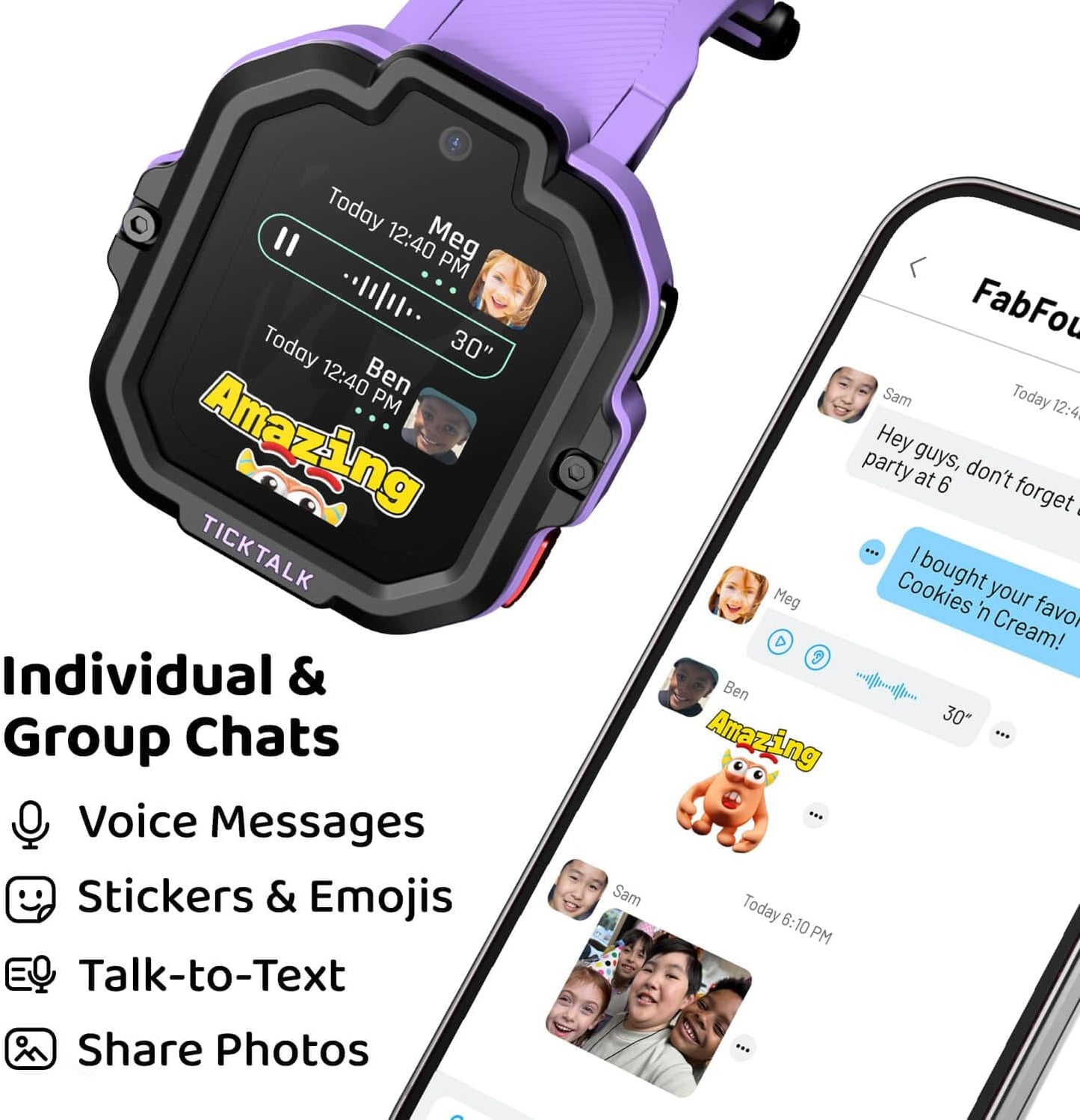 TickTalk 5 - Kids Smart Watch with GPS Tracker, Video Calling, SOS, & Parental Controls | Smartwatch with Free Music, Texting, Kid Phone Call and Text, Boys & Girls - 4G Smart Watch for Kids 3-12
