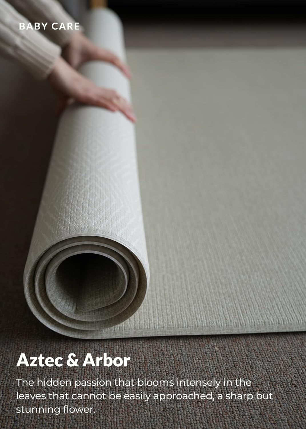 Baby Care Play Mat (Large, Hygge - Aztec & Arbor) 82'' x 55'' Original One-Piece Reversible Rollable Waterproof Baby Mat for Floor, Play Mat for Babies 6-12 Months, Infants, Toddlers, and Kids