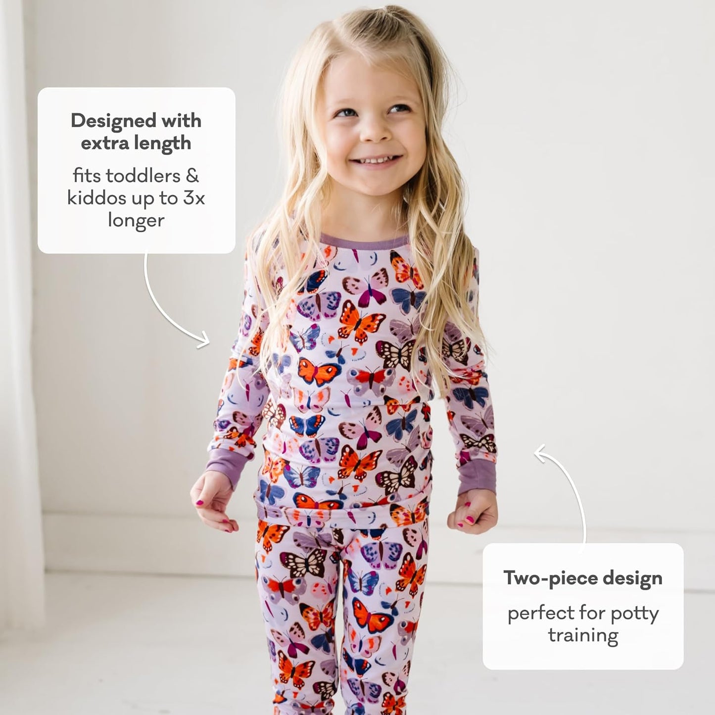 Little Sleepies Two-Piece Pajama Set for Boys & Girls, Soft Viscose from Bamboo Toddler Pajamas for Kids, Family Matching PJs