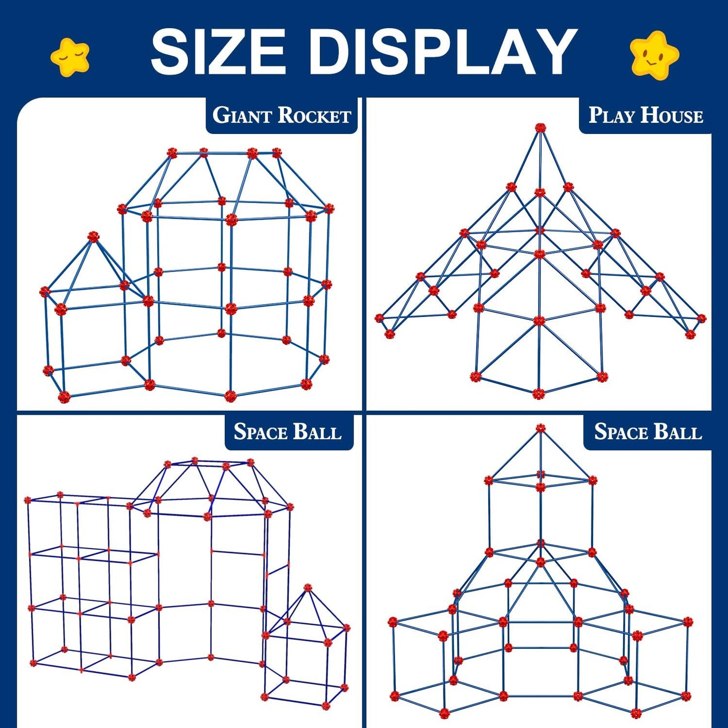 Fort Building Kit for Kids,STEM Construction Toys, Educational Gift for 4 5 6 7 8 9 10 11 12 Years Old Boys and Girls,Ultimate Creative Set for Indoor & Outdoors Activity,200 Pcs,Original