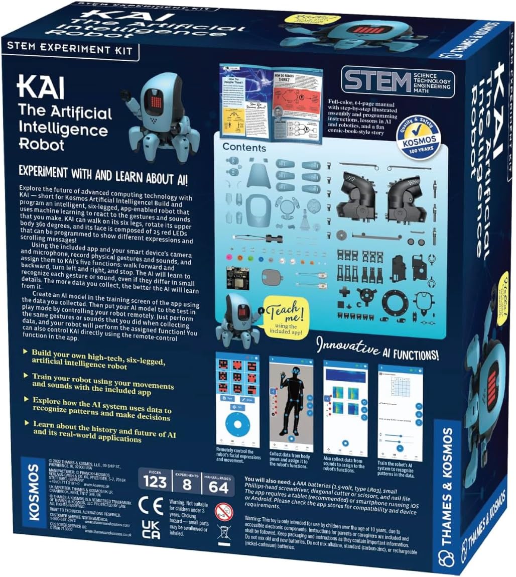 Thames & Kosmos Kai: The Artificial Intelligence Robot | Explore Machine Learning | Build an Innovative Smart Robot & Experiment with AI | App-Enabled for iOS & Android | Intro to AI for Kids
