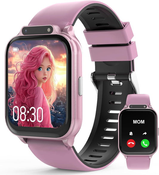 Smart Watch for Kids 1.85" with Fitness Tracker, Sleep Monitor, 22/100+ Sport Modes, DIY Dial, IP68 Waterproof, Step Counter, Heart Rate, Camera, with/Without APP, Gift for 3-12 Years Old Girls