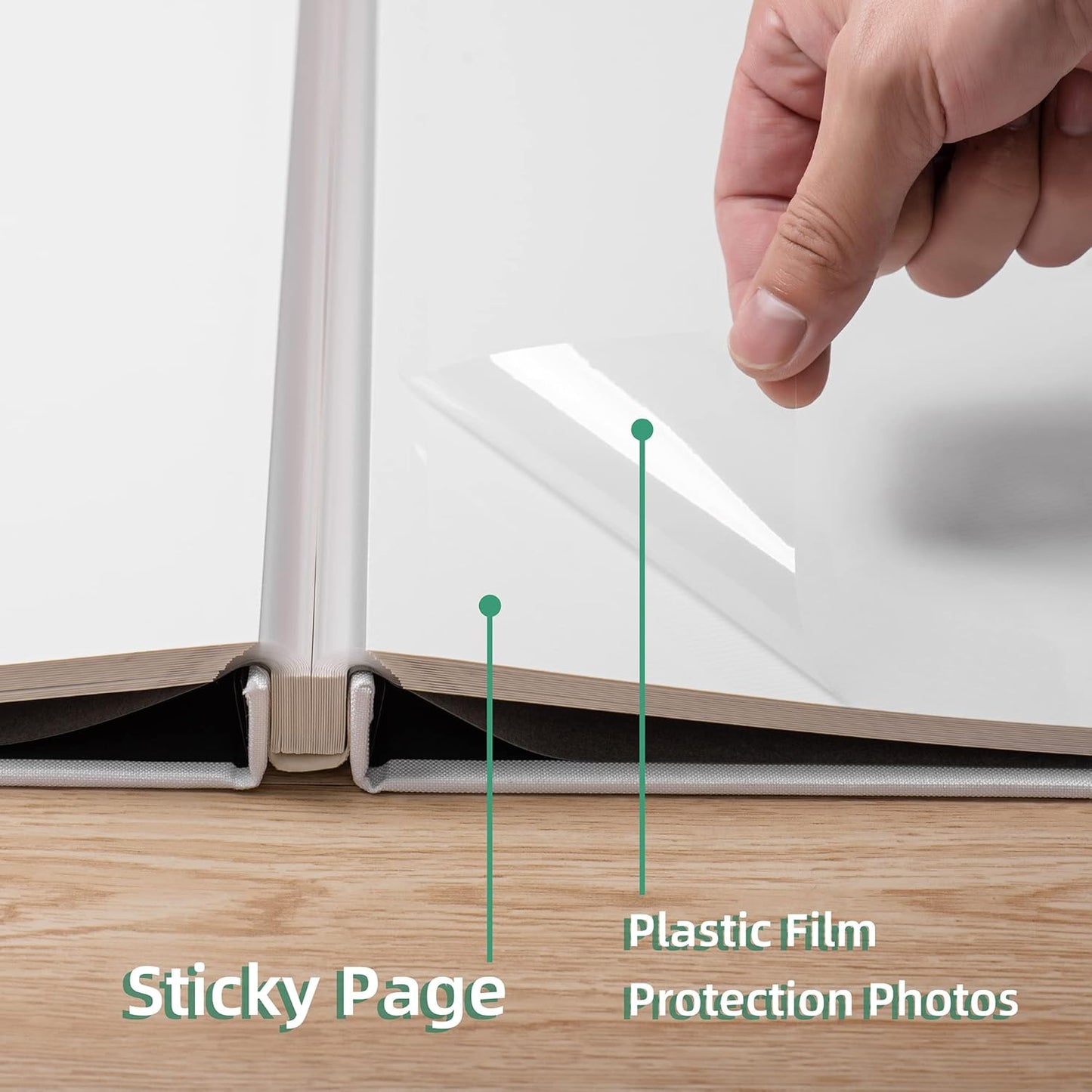 Large Photo Album Self Adhesive Scrapbook Album for 4×6 8×10 Pictures DIY Magnetic Linen Cover Album 40 Pages for Family Wedding Gifts with Metal Pen and Plastic Board