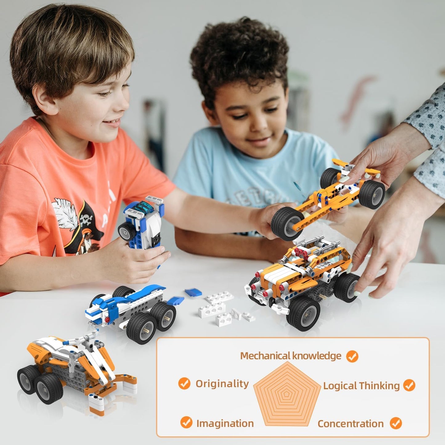 STEM Coding Robot Kits for Kids Ages 6+, 26-in-1 Educational Programmable Scratch Coding Robotics Kit, APP RC Robot Jeep Car Birthday Children's Day Gift for Boy Girls(400+ Pcs)