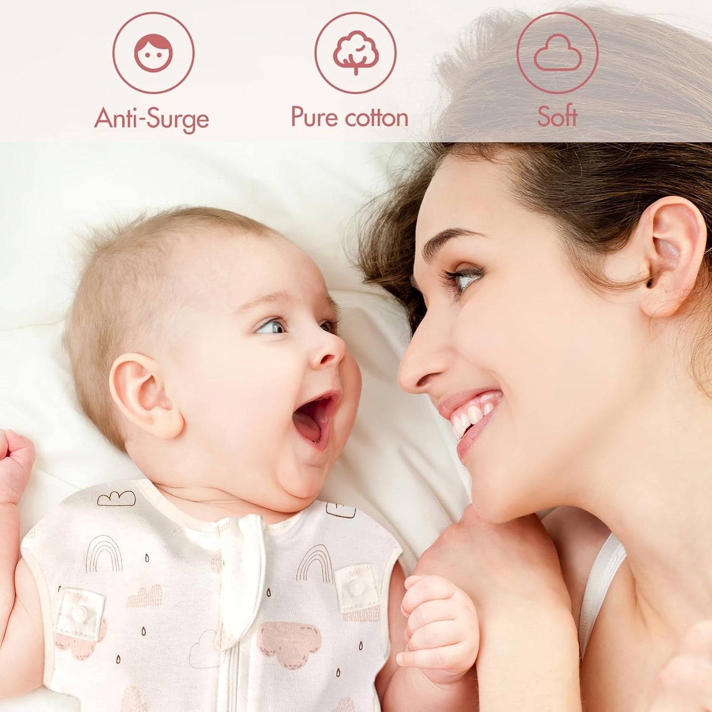 Baby Transitional Swaddle Sleep Sack - Arms Up Swaddles for Baby Girl, 3-6 Months Newborn Swaddle Sleep Sack with Cuff Removable & 2-Way Zipper Design, Pink Cloud Transition Sacks