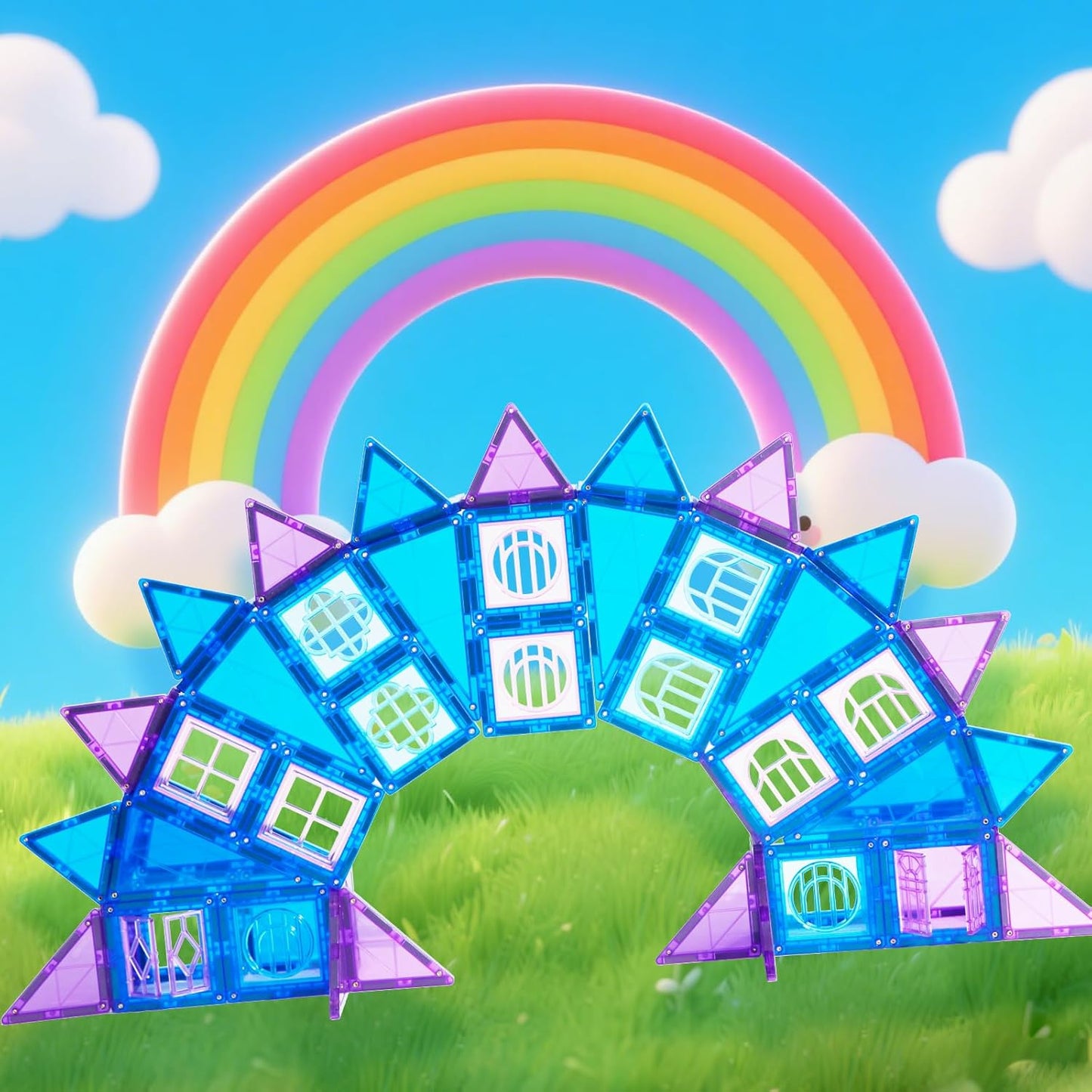 MAGBLOCK 102Pcs Magnetic Tiles Magnetic Toys Magnet Building Tiles Building Blocks for 3 4 5 6 7 8 Years Old Girls and Boys Birthday Gifts Preschool STEM Educational Toys