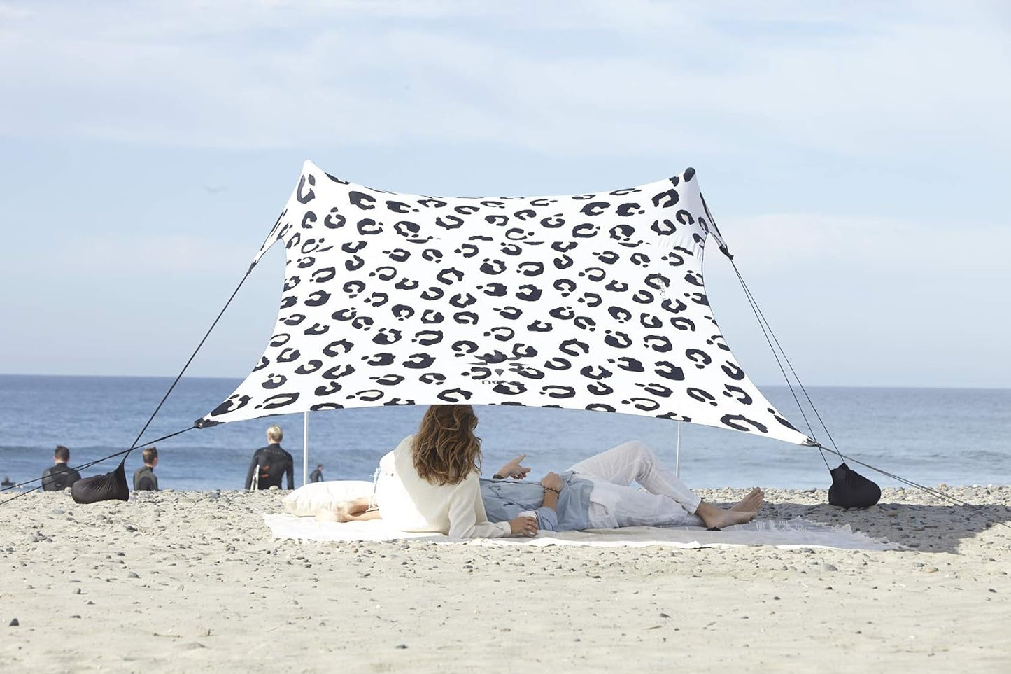 Neso Tents Beach Tent with Sand Anchor, Portable Canopy Sunshade - 7' x 7' - Patented Reinforced Corners (Leopard)