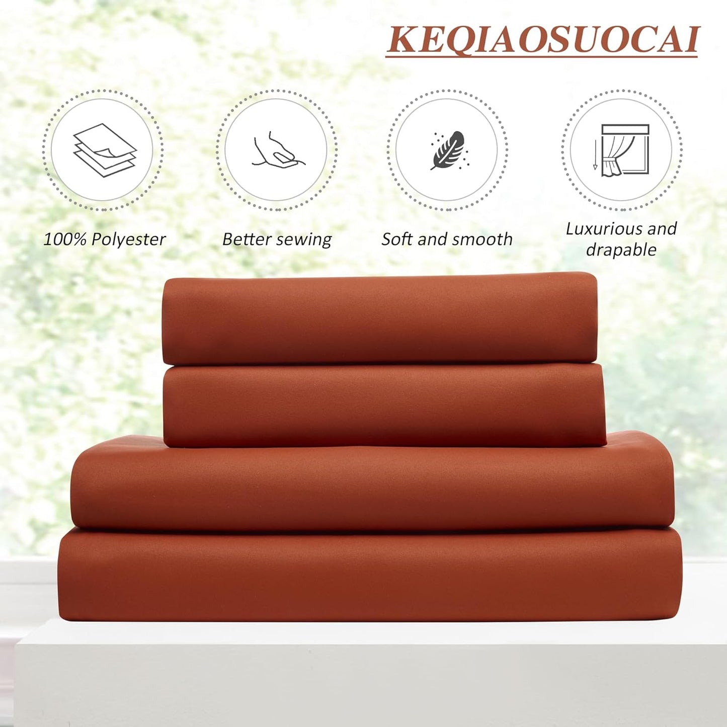 KEQIAOSUOCAI 96 Inch Copper Burnt Orange Blackout Curtains for Living Room 2 Panels Sets,Pinch Pleat with Hooks, Thermal Pleated Window Drapes Boho Rustic 70s Curtain for Bedroom W40 x L96