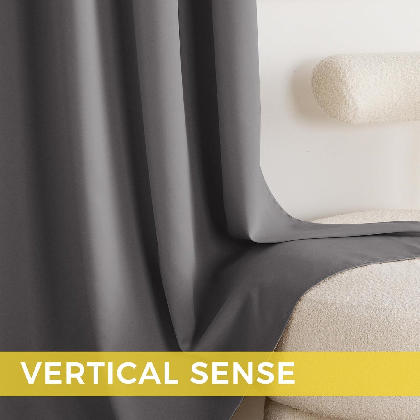 NICETOWN Grey Grommet Blackout Curtains 63 inch - Thermal Insulated Shades for Living Room, Yard, Bedroom, Closet, Laundry - Heavy-Duty, 2 Panels, W52 x L63