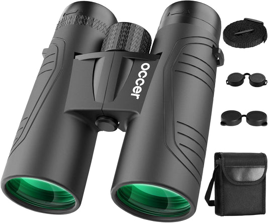 15x42 Binoculars for Adults High Powered - Occer HD Lightweight Travel Hunting Binoculars with Clear Low Light Vision for Bird Watching, Whale Watching, Camping -Black