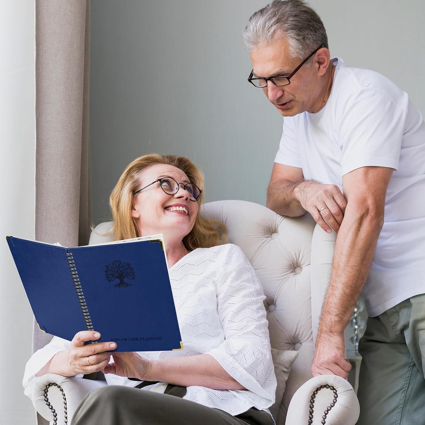 End of Life Planner, Spiral Estate Planning Organizer with Tabs for Senior, I'm Dead Now What Planner for Final Arrangements & Important Affairs with Large Print, 7.9"x10.4", Blue