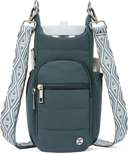 Telena Water Bottle Holder with Strap RFID Crossbody Bags for Women for Walking, Hiking, Cycling