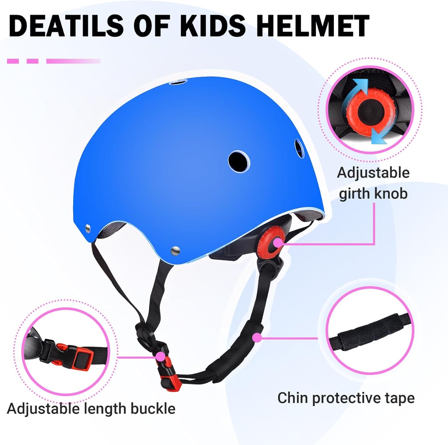 Kids Helmet for 2-3-5-8-14 Ages Girls and Boys, Ventilation and Impact Resistance Toddler Helmet for Multi-Sport Bicycle Scooter Inline Roller Skate and Skateboarding