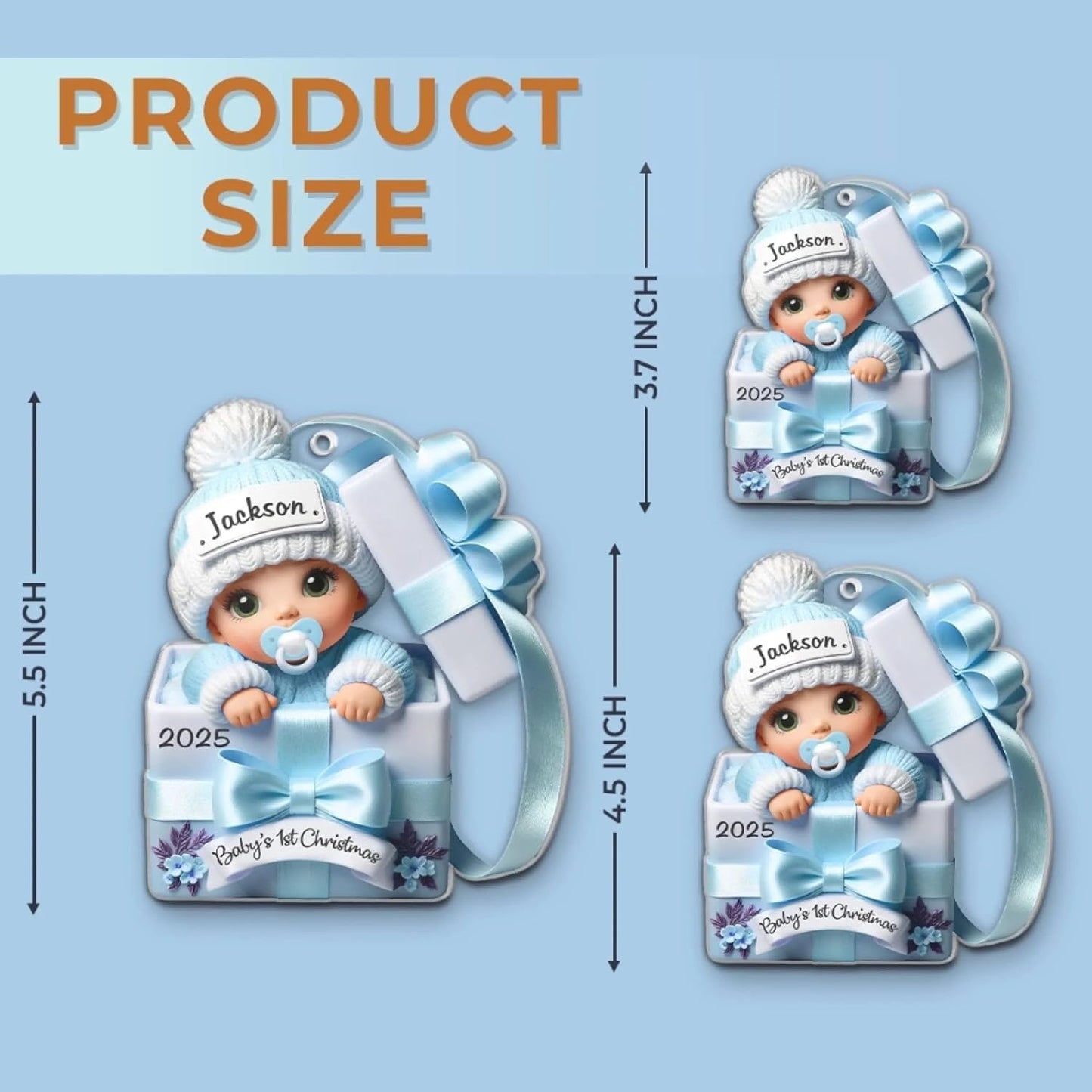 Pawfect House Custom 2D Acrylic Ornament, Personalized Christmas Baby Shower, Gender Reveal Gifts for New Moms, New Dads, Parents, Our Little Bundle's First Holiday Season, Baby Christmas Ornaments