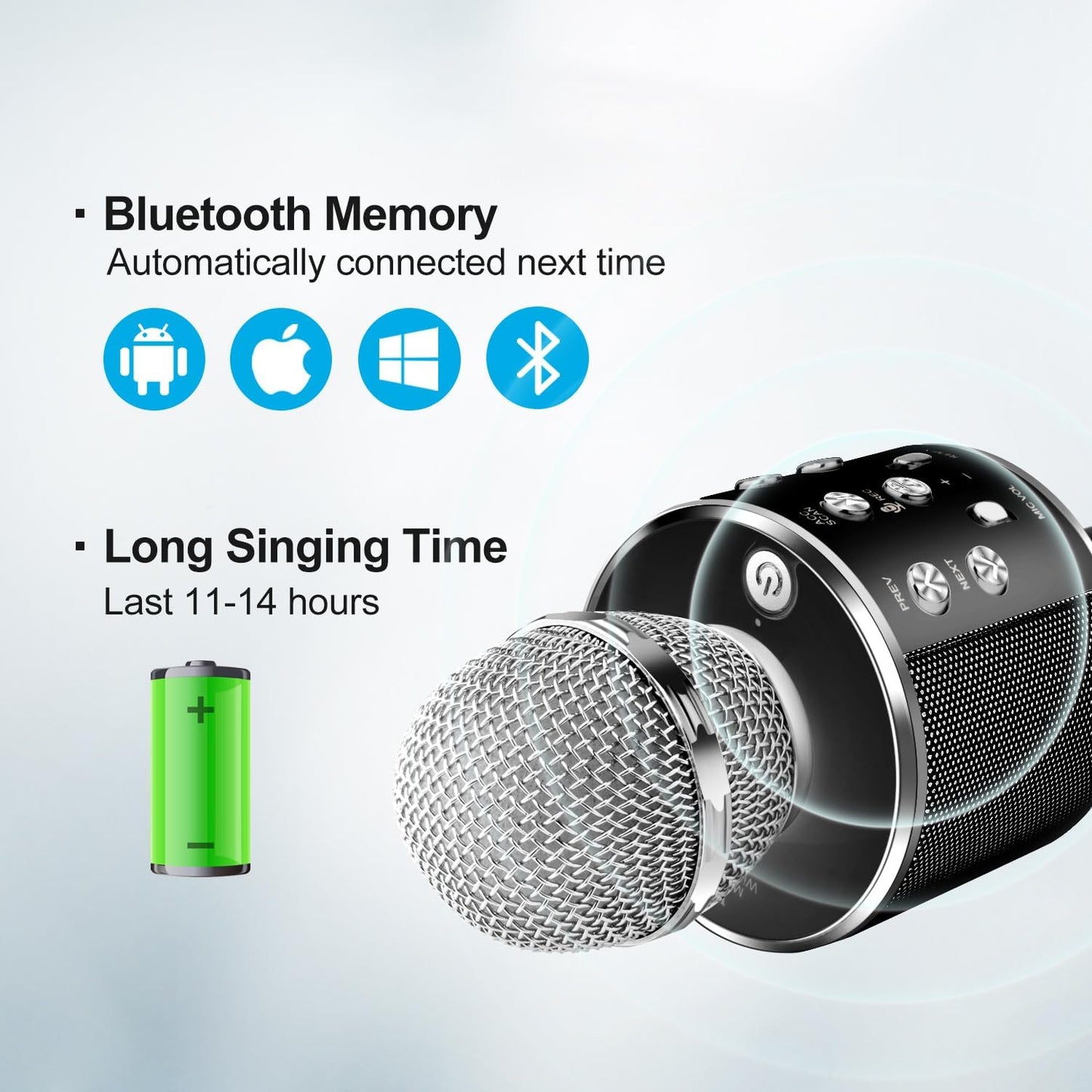 Microphone for Kids, Voice Changing Karaoke Micorphones Boys Girls Gifts for Kids Party Singing Microphone, White Elephant Gift for Adults