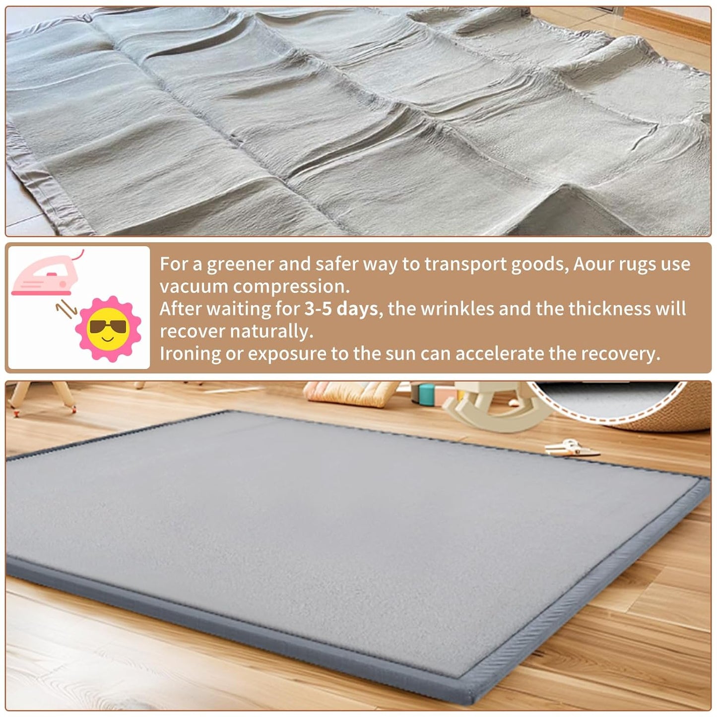 Baby Play Mat for Floor - 1.4" Thick Memory Foam Rug, 80"x70" Playpen Tummy Time Mat, Soft Velvet Nursery Rug, Large Padded Crawling Mats, Cushioned Pads for Playroom Toddlers, Infants, Yoga, Tatami