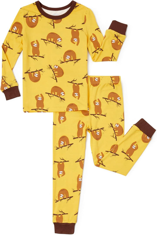 PATPAT Bamboo Viscose Pajama Set for Toddlers with Improved Tensile Strength, Snug Fit Pjs Sleeper for Baby Boys Girls Kids