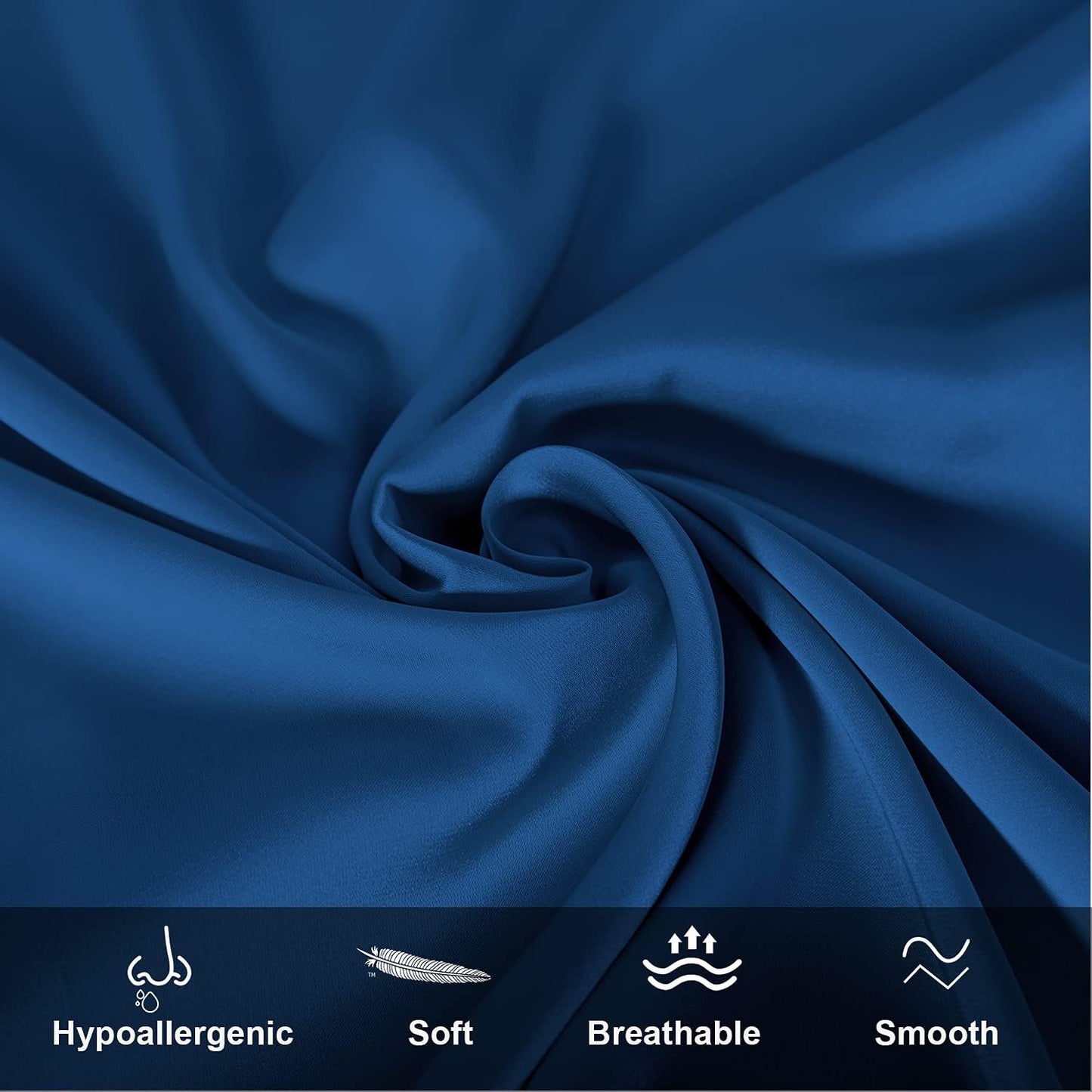 Mulberry Silk Pillowcase for Hair and Skin,King Size Cooling Silk Pillow Case with Hidden Zipper,Allergen Proof Dual Sides Soft Breathable Smooth Silk Pillow Cover for Women(King,Gem Blue)