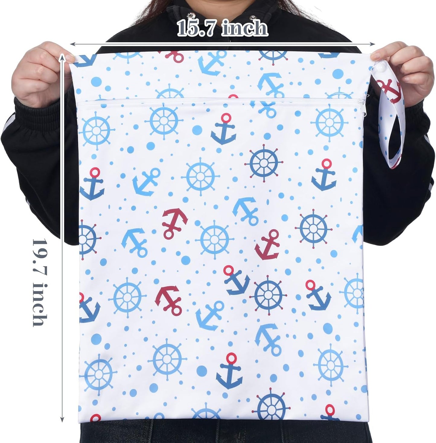 Shappy 2 Pcs Large Travel Laundry Bag Washable Waterproof Wet Dry Large Dirty Clothes Bag Bathing Workout(Navigation)