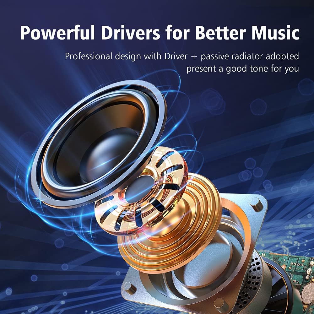 ZEALOT Bluetooth Speaker, Portable Speaker S32,Wireless for Outdoor,IPX5 Waterproof, Bluetooth 5.0, Dual Pairing, USB, TF Card, AUX for Home & Outdoor Travel Hiking Camping Beach (Blue)