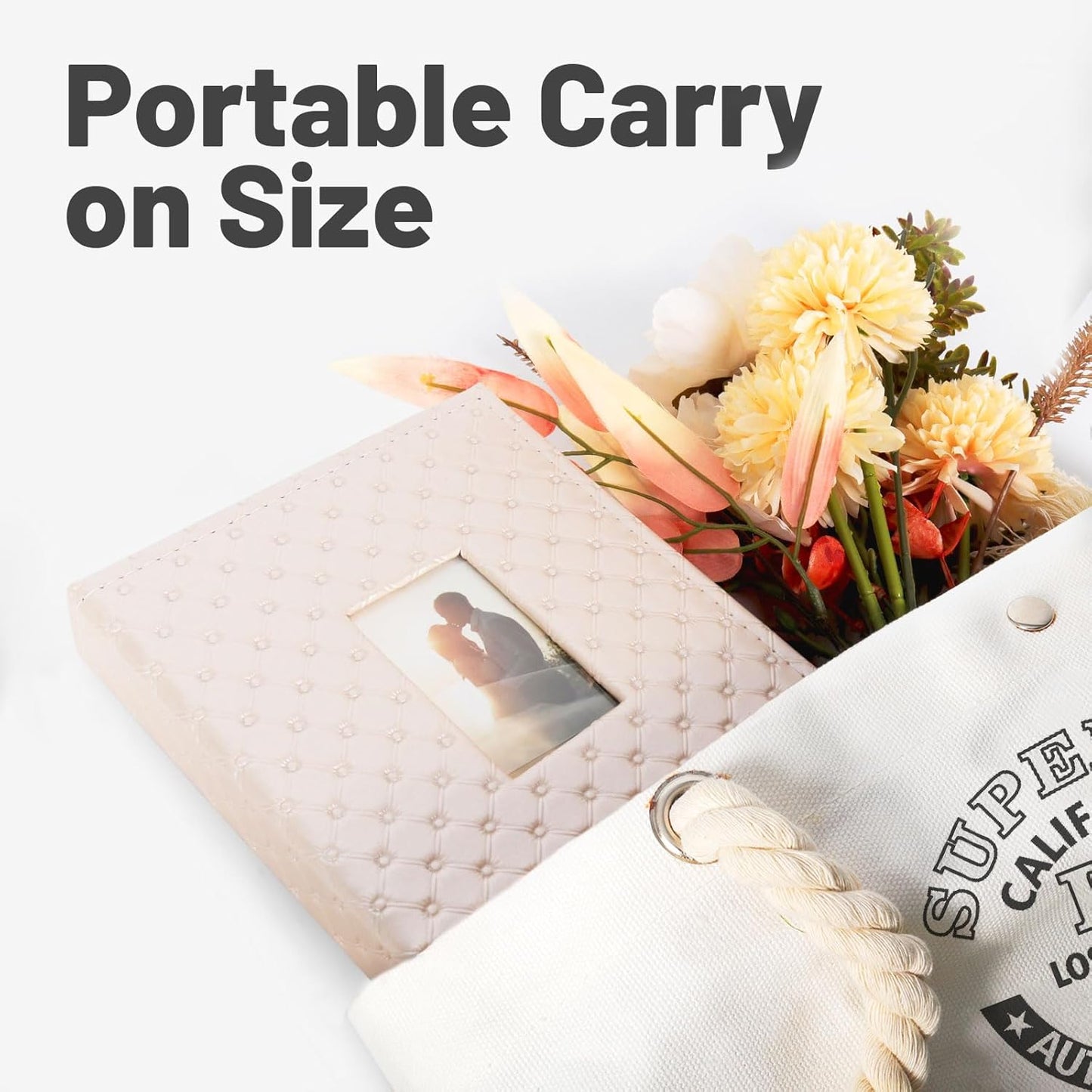 RECUTMS Polaroid Photo Album 208 Photos for Fujifilm Instax Mini Camera, 2x3 Inch Photo Album, Leather Cover with Window, for Instax Mini 12 11 9 40 90 8 7 Evo LiPlay Instant Camera (Champagne)