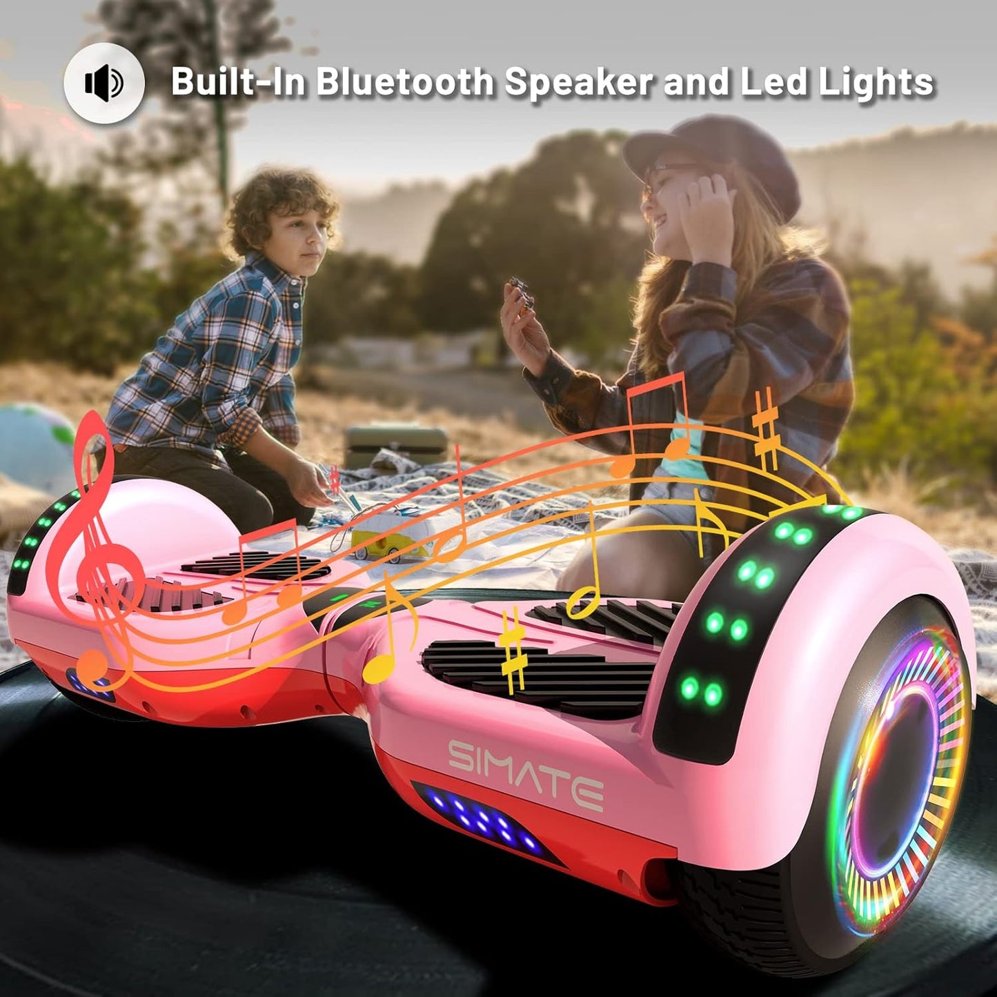 Scooter, Bluetooth & Corlorful LED Lights, Gifts for Kids & Adults & Girls & Boys, for All Ages