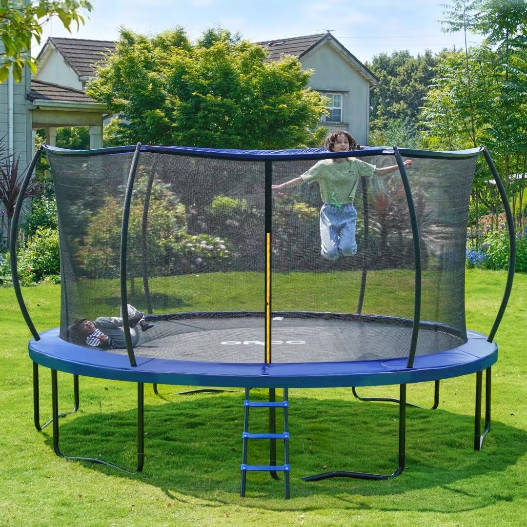 ORCC Trampolines CPSIA Approved 450LBS Weight Capacity 16 15 14 12 10 FT with Safety Enclosure Net Recreational Trampoline for Kids Family Outdoor Backyard