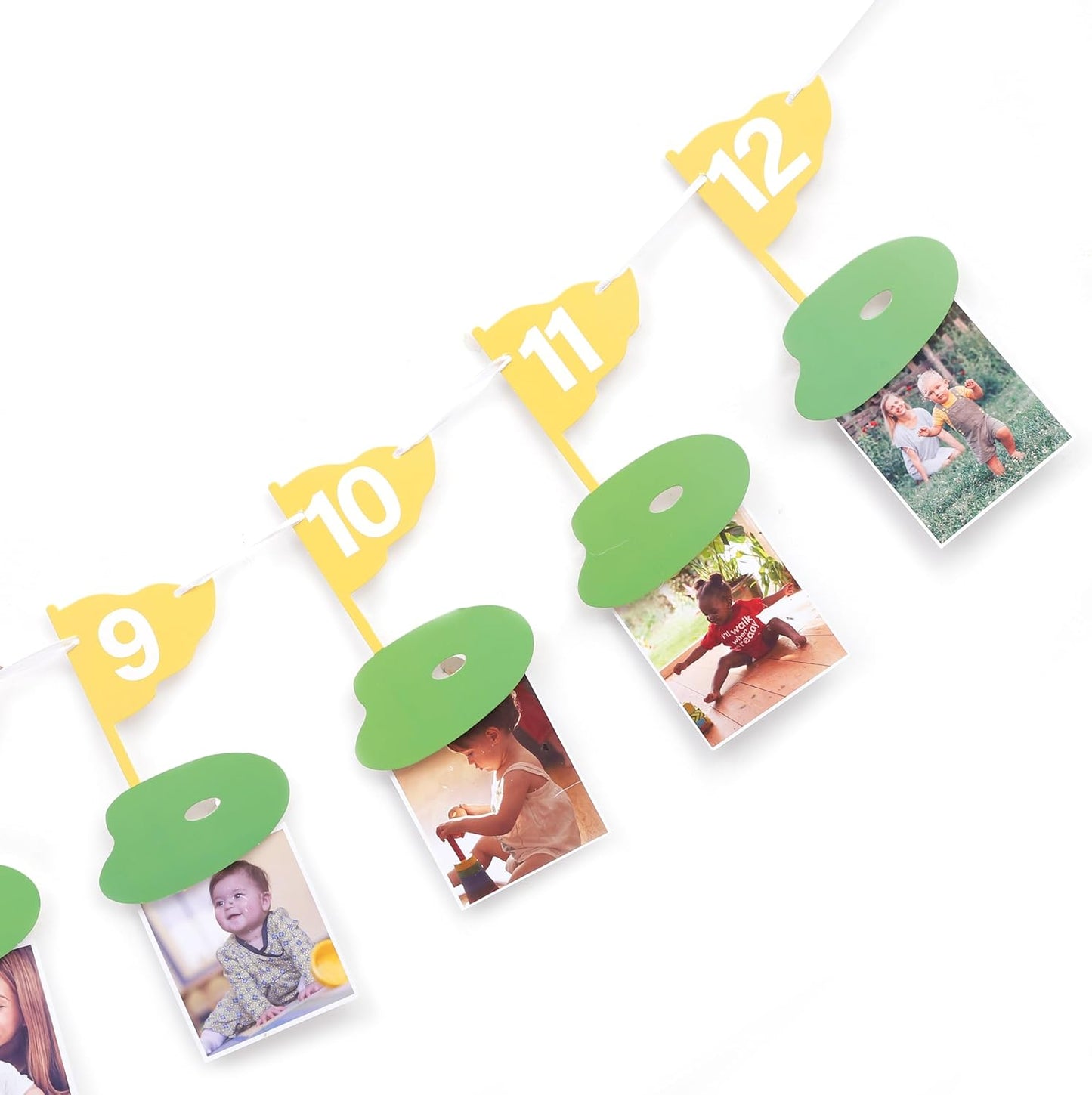 Golf 12 Monthly Photo Banner - Hole In One Monthly Photo Banner,Newborn To 12 Months Photo Banner,Baby's First Year Golf Themed Birthday, Milestone Banner Golf Monthly Photo Banner (yellow)